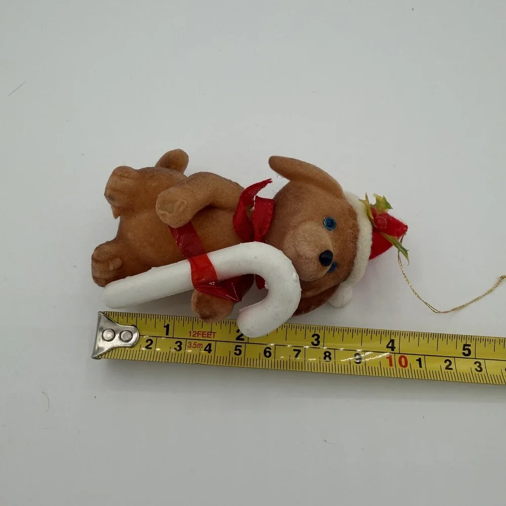 Vintage Flocked Christmas Ornament Set 4 Dog‎ Penguin Cat Holiday Decor